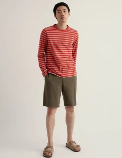 Pure Cotton Striped Crew Neck Top