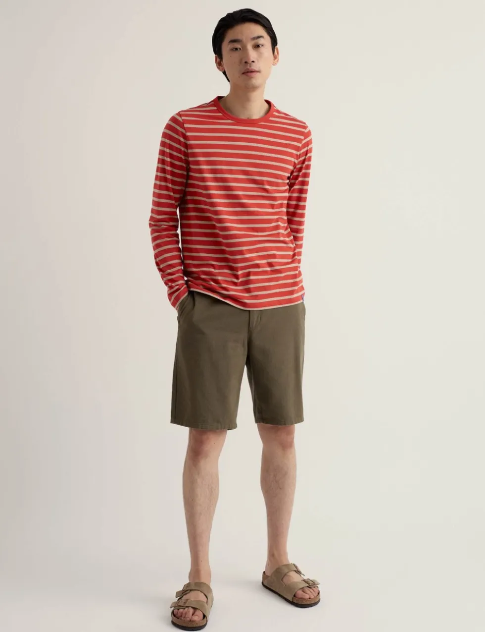 Pure Cotton Striped Crew Neck Top
