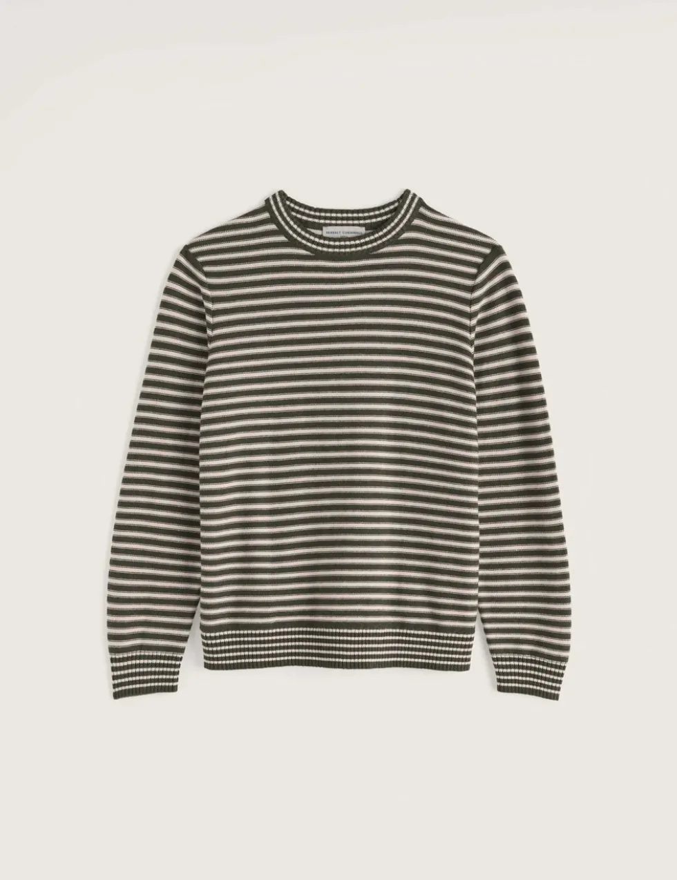Pure Cotton Striped Crew Neck Jumper