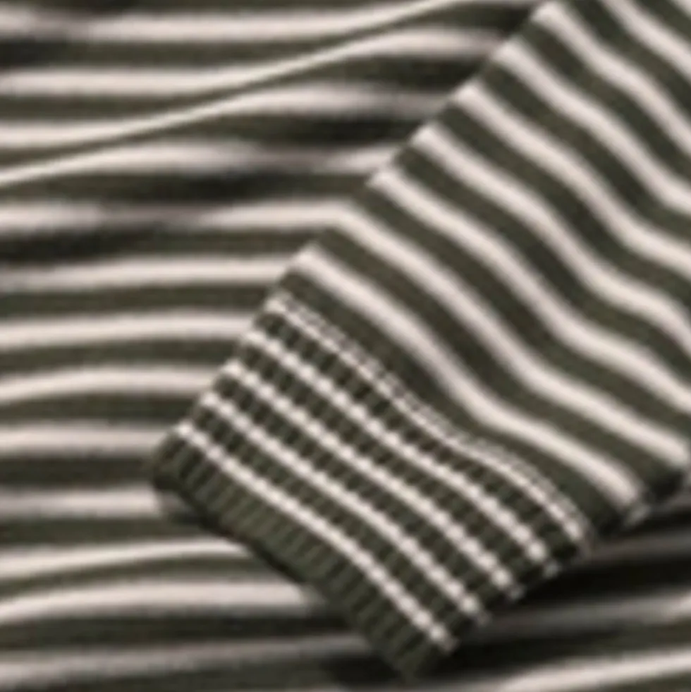 Pure Cotton Striped Crew Neck Jumper