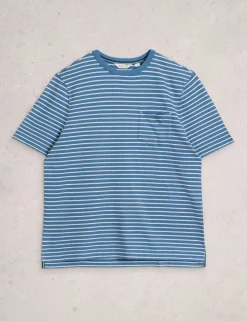Pure Cotton Striped Crew Neck T-Shirt