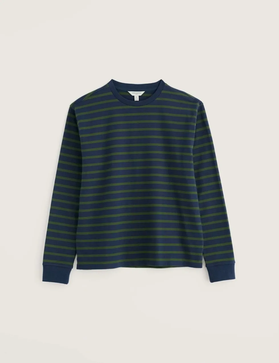 Pure Cotton Striped Crew Neck Top
