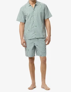 Pure Cotton Striped Crocodile Pyjama Set