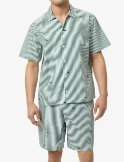 Pure Cotton Striped Crocodile Pyjama Set