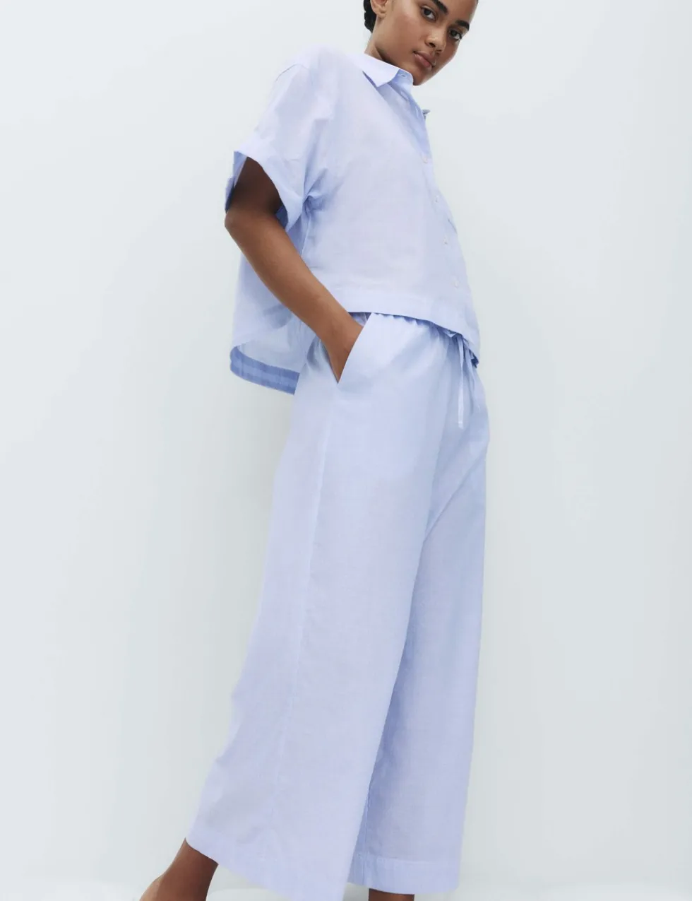 Pure Cotton Striped Cropped Pyjama Bottoms