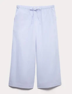 Pure Cotton Striped Cropped Pyjama Bottoms