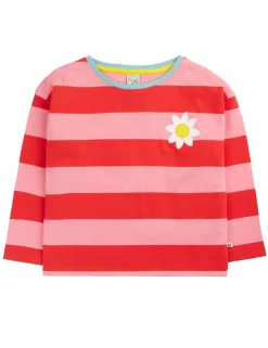 Pure Cotton Striped Daisy Top (1-10 Yrs)