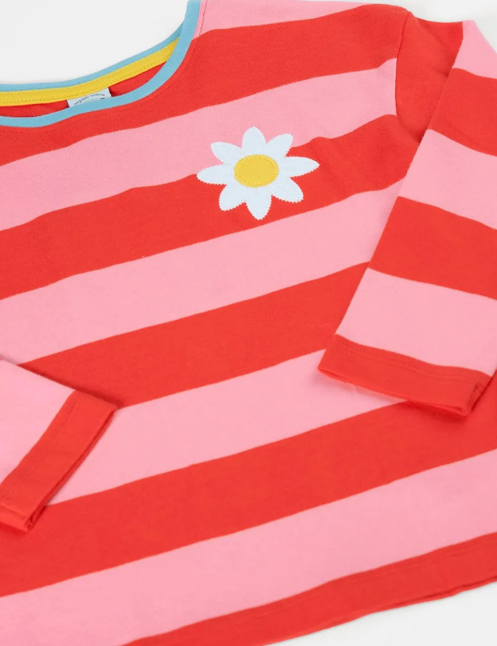 Pure Cotton Striped Daisy Top (1-10 Yrs)