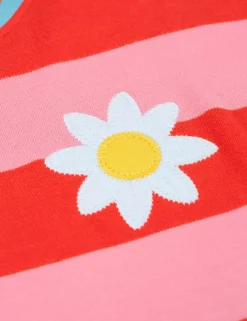 Pure Cotton Striped Daisy Top (1-10 Yrs)