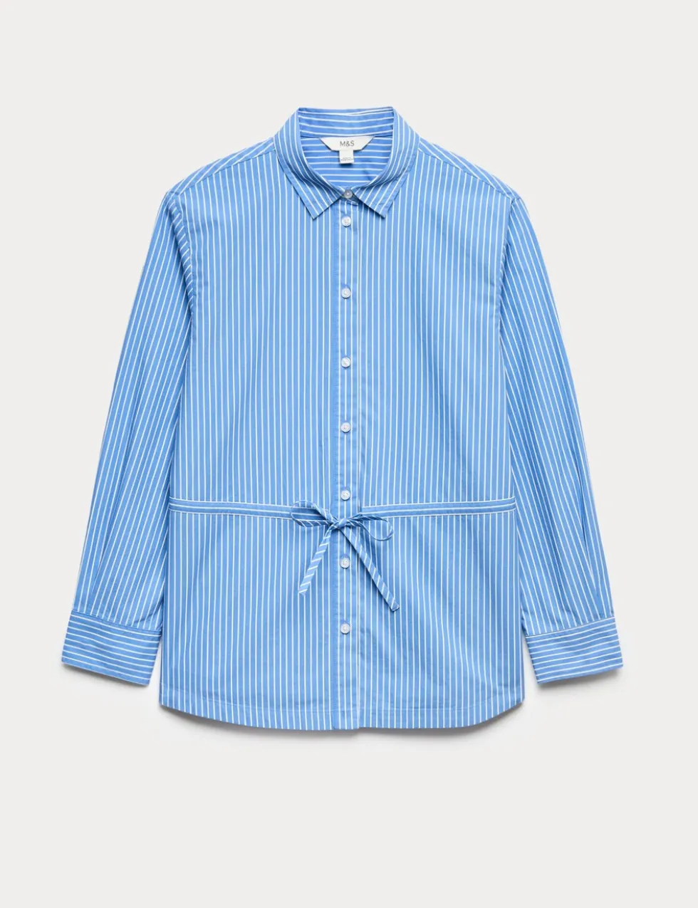 Pure Cotton Striped Drawstring Shirt
