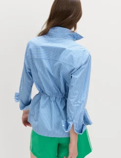 Pure Cotton Striped Drawstring Shirt