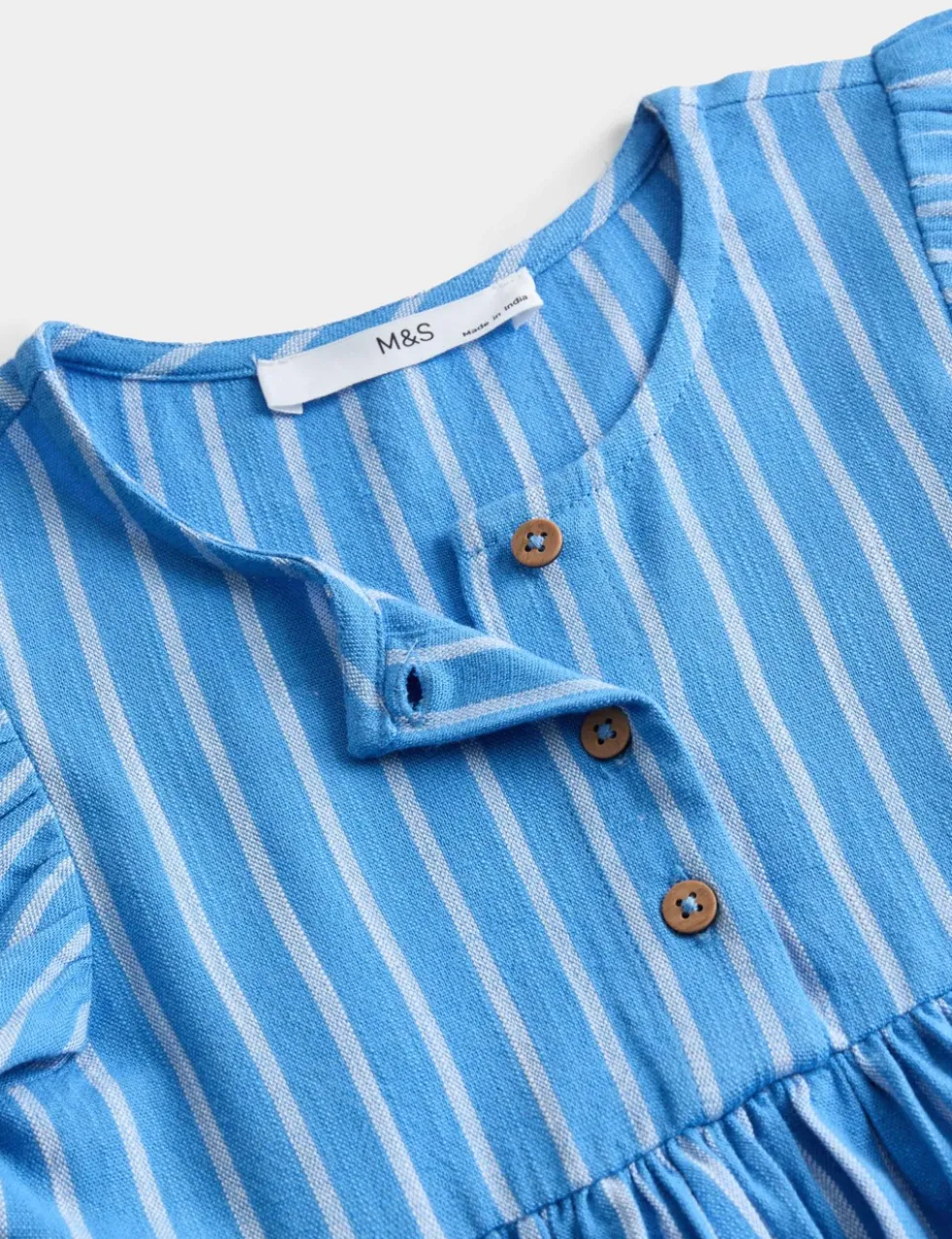 Pure Cotton Striped Dress (2-10 Yrs)