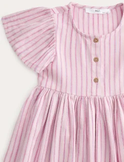 Pure Cotton Striped Dress (2-10 Yrs)