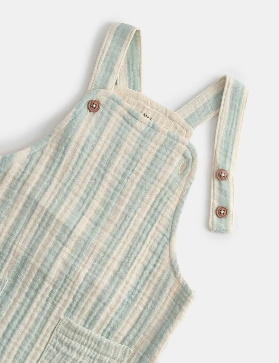Pure Cotton Striped Dungarees (0-3 Yrs)