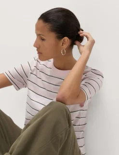 Pure Cotton Striped Everyday Fit T-Shirt