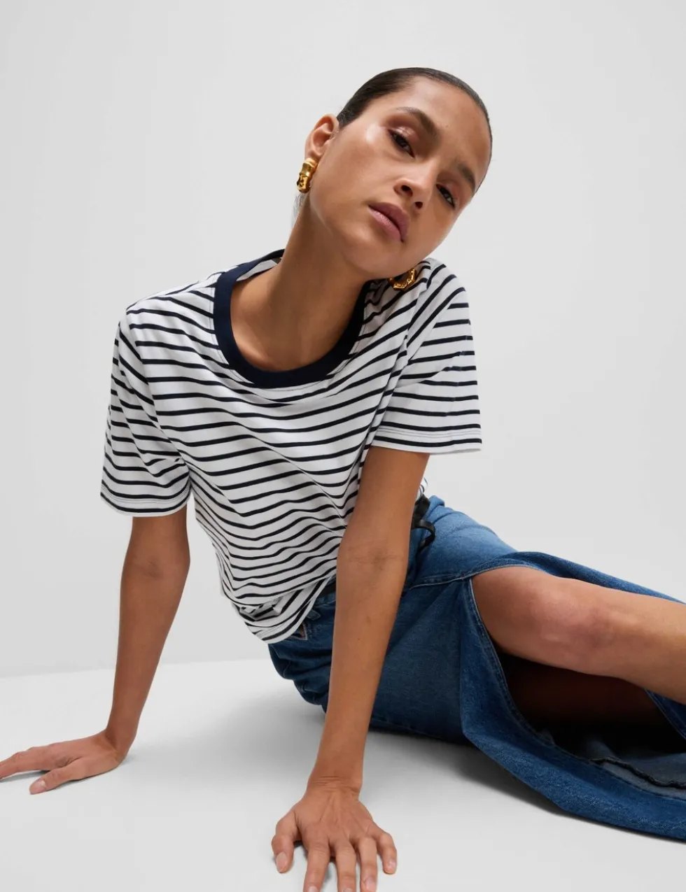 Pure Cotton Striped Everyday Fit T-Shirt