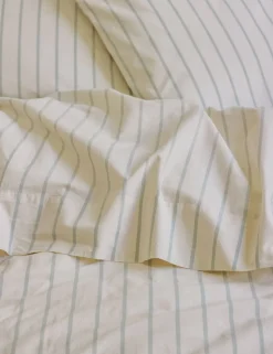 Pure Cotton Striped Flat Sheet