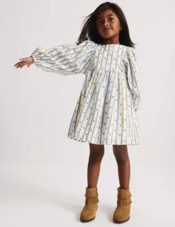Pure Cotton Striped Floral Dress (1-8 Yrs)