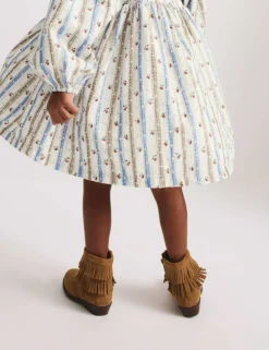 Pure Cotton Striped Floral Dress (1-8 Yrs)