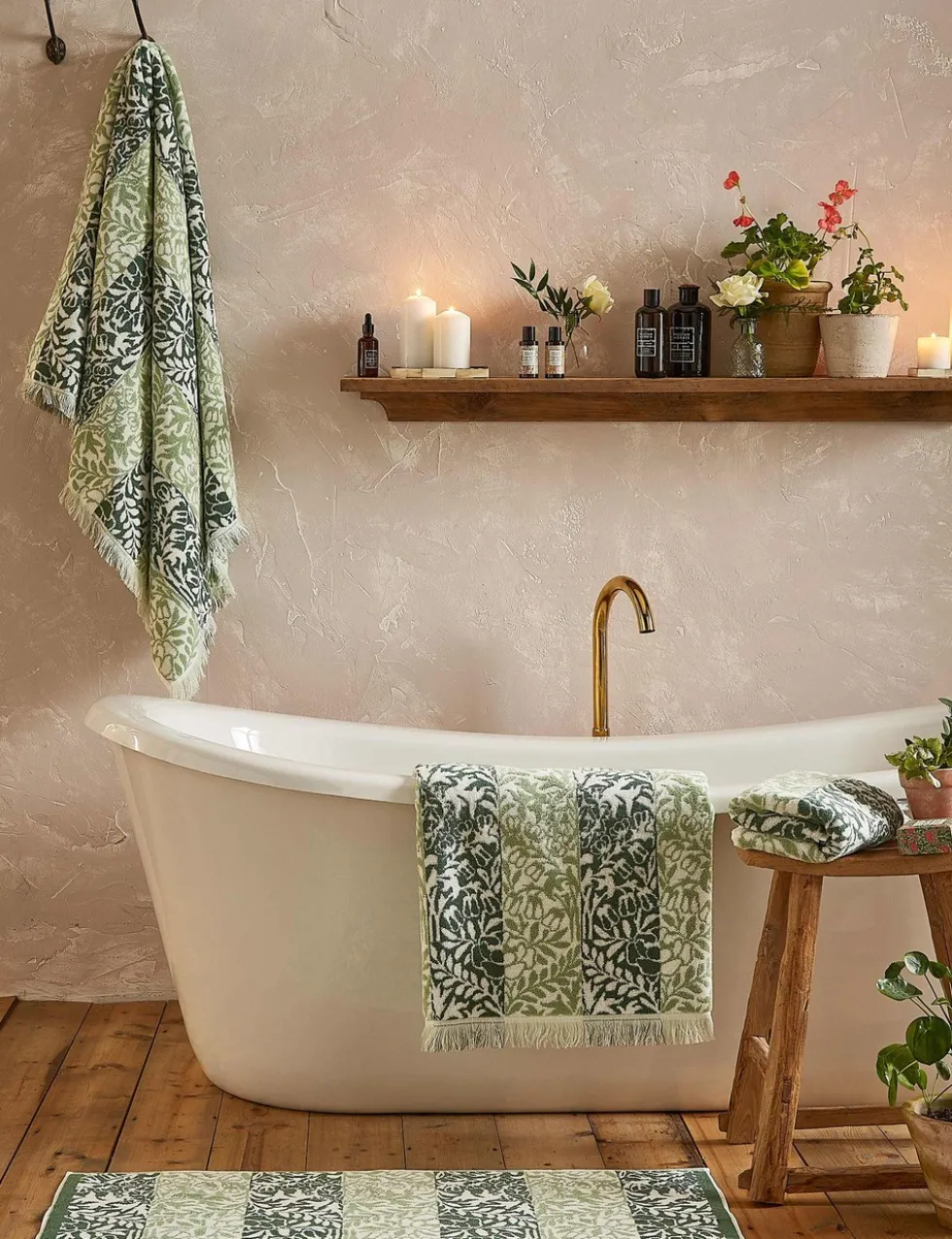 Pure Cotton Striped Floral Towel