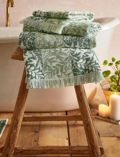 Pure Cotton Striped Floral Towel