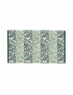 Pure Cotton Striped Floral Bath Mat