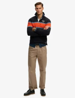 Pure Cotton Striped Funnel Neck Rugby Top