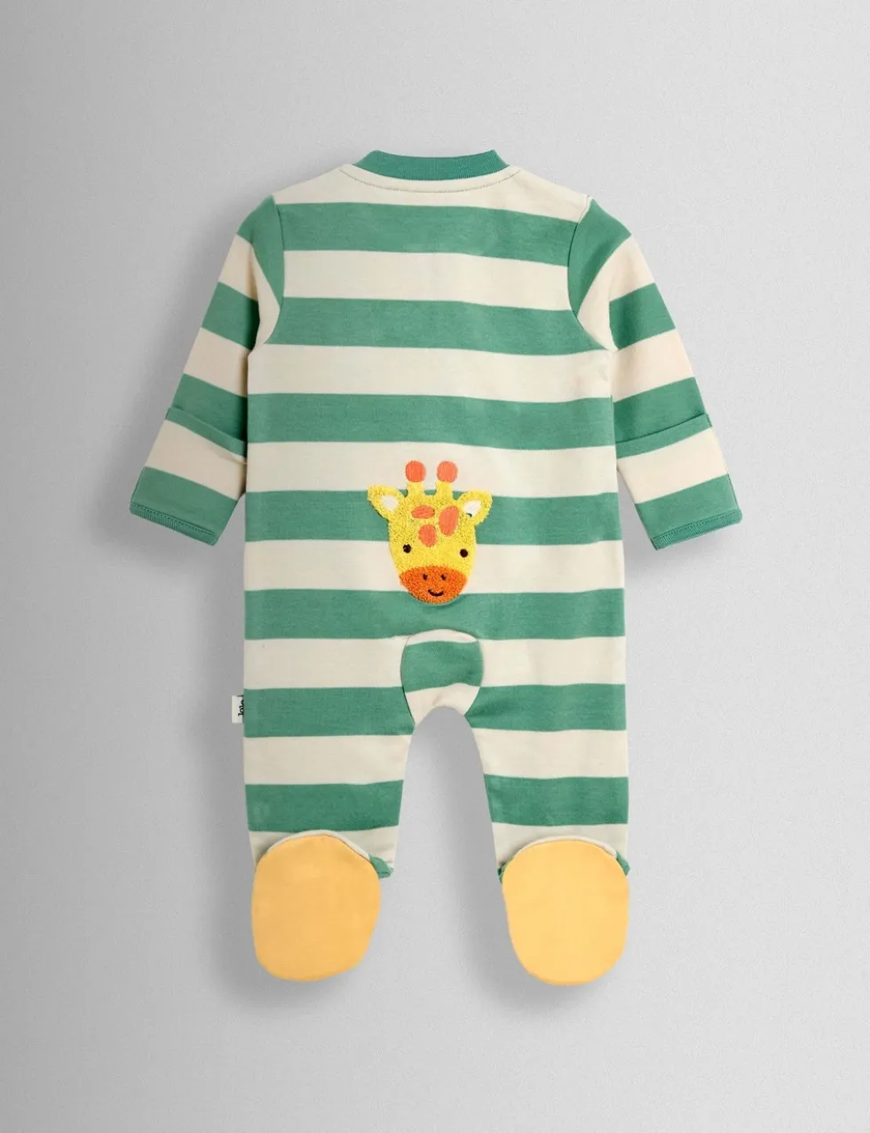 Pure Cotton Striped Giraffe Sleepsuit (7lbs-18 Mths)