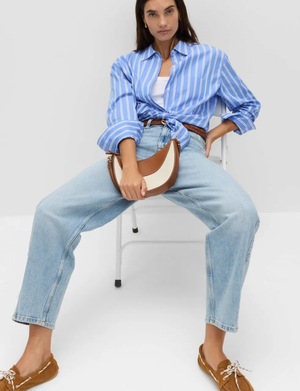 Pure Cotton Striped Girlfriend Shirt