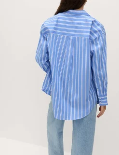Pure Cotton Striped Girlfriend Shirt