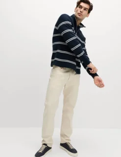 Pure Cotton Striped Half Zip Sweatshirt