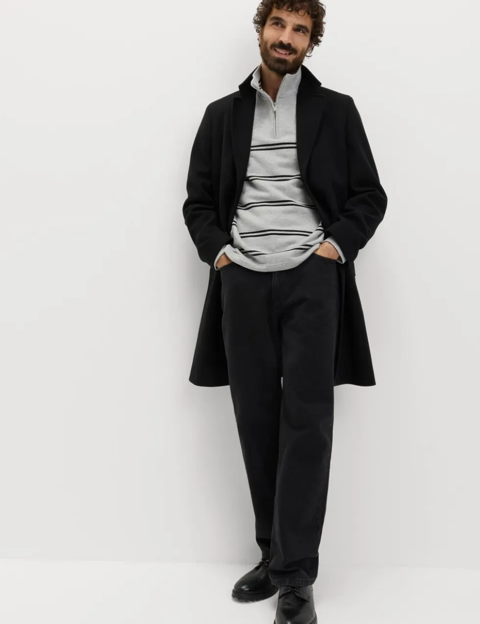 Pure Cotton Striped Half Zip Sweatshirt