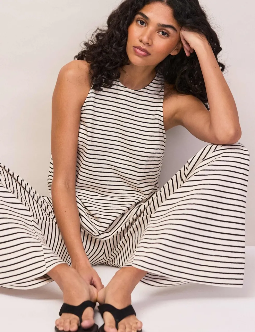 Pure Cotton Striped Halter Neck Vest Top