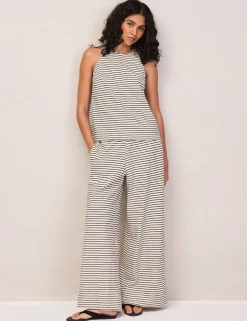 Pure Cotton Striped Halter Neck Vest Top