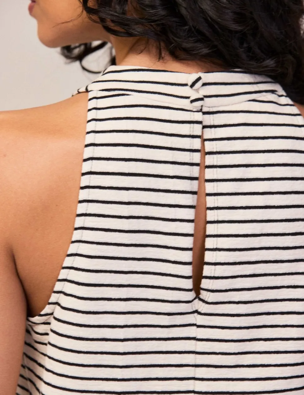 Pure Cotton Striped Halter Neck Vest Top