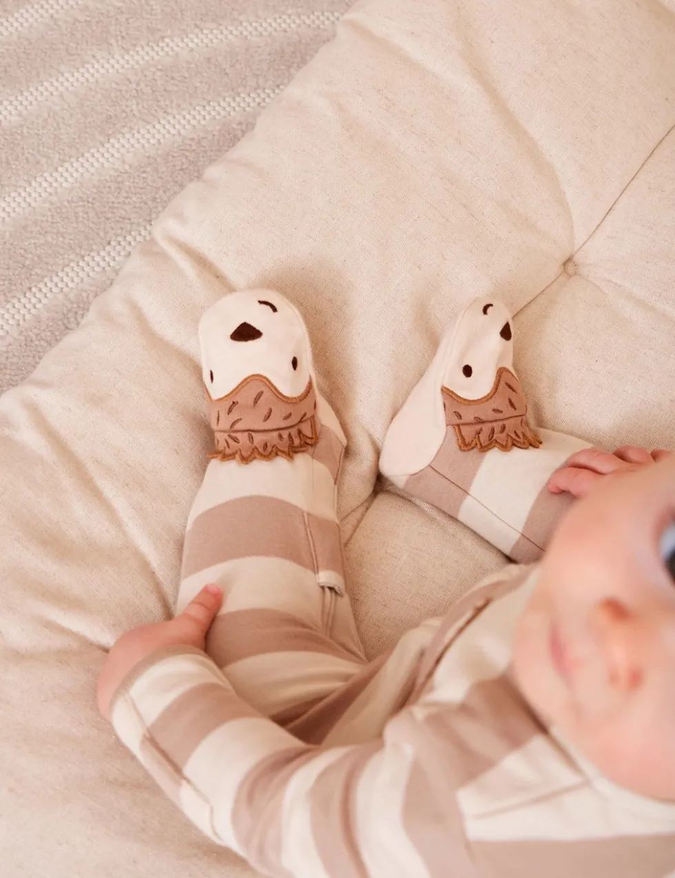 Pure Cotton Striped Hedgehog Zip Sleepsuit (7lbs-18 Mths)