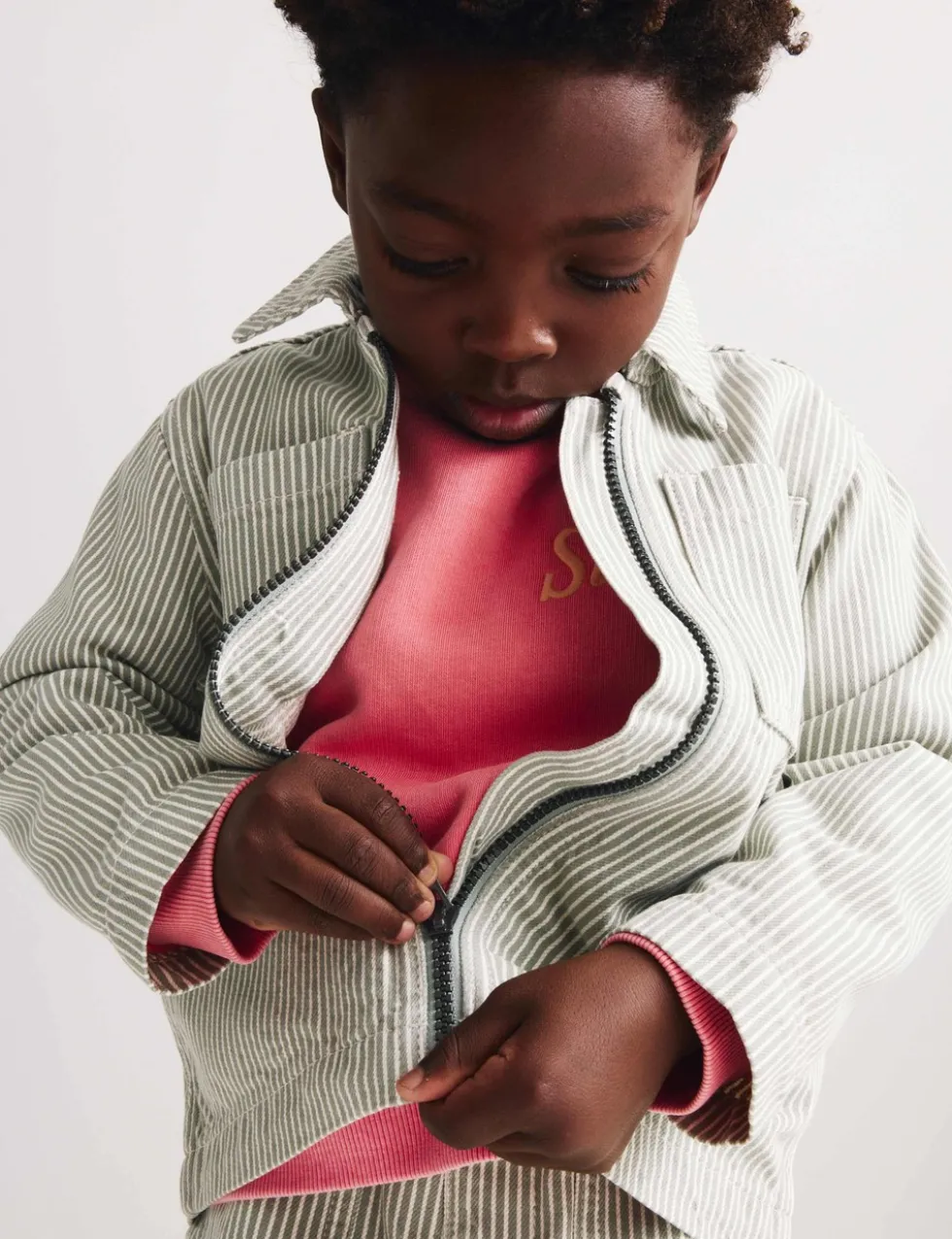 Pure Cotton Striped Jacket (2-8 Yrs)