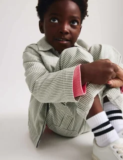 Pure Cotton Striped Jacket (2-8 Yrs)