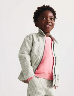 Pure Cotton Striped Jacket (2-8 Yrs)