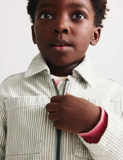 Pure Cotton Striped Jacket (2-8 Yrs)