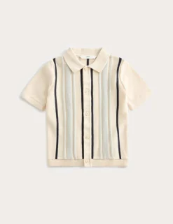 Pure Cotton Striped Knitted Shirt (2-8 Yrs)
