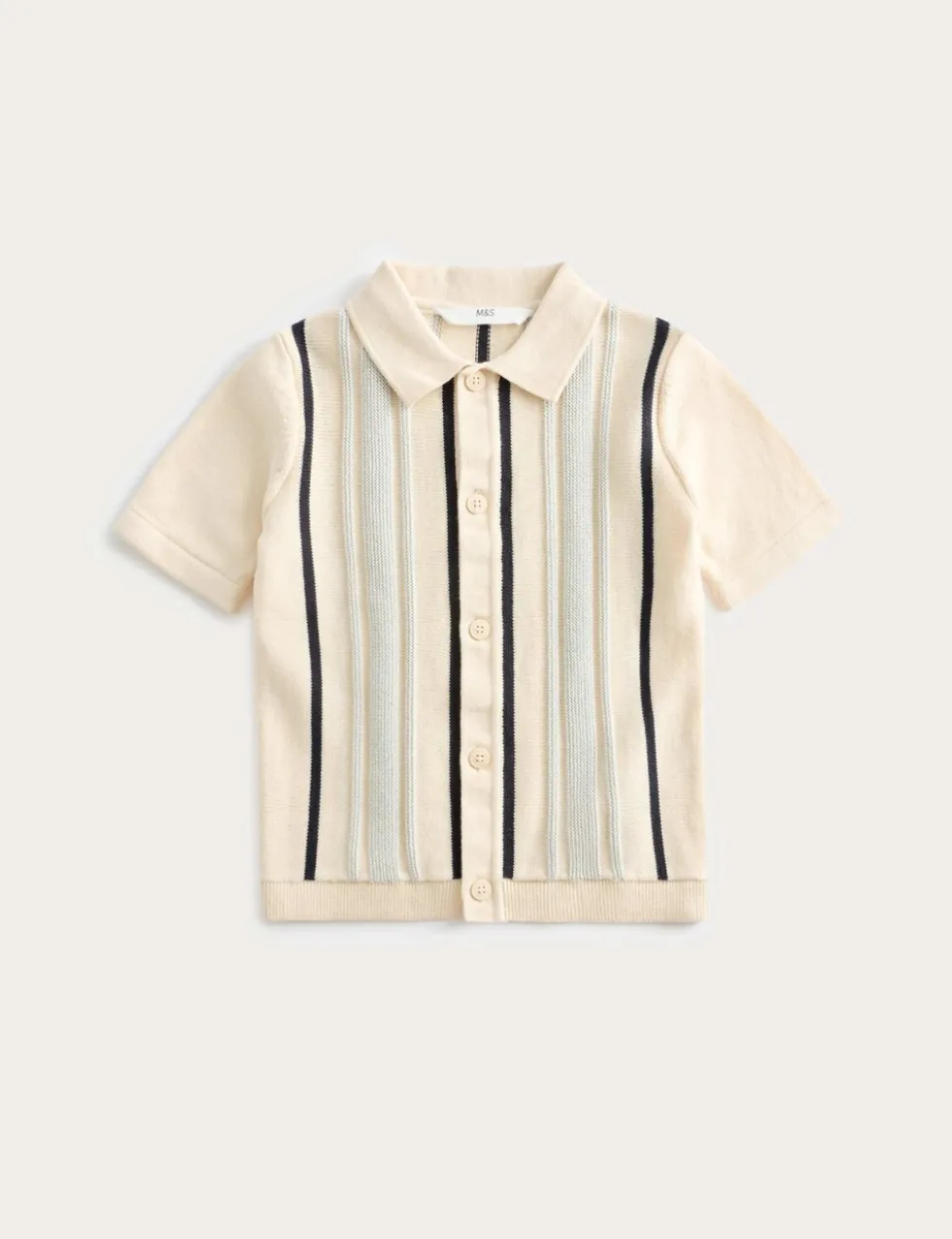 Pure Cotton Striped Knitted Shirt (2-8 Yrs)