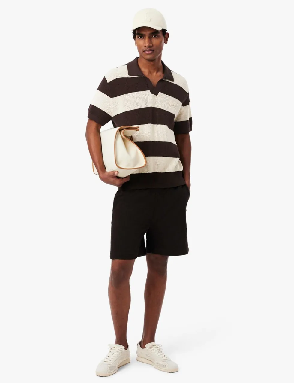 Pure Cotton Striped Knitted Polo Shirt