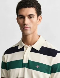 Pure Cotton Striped Knitte Polo Shirt