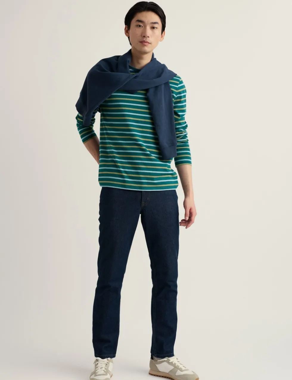 Pure Cotton Striped Long Sleeve T-Shirt