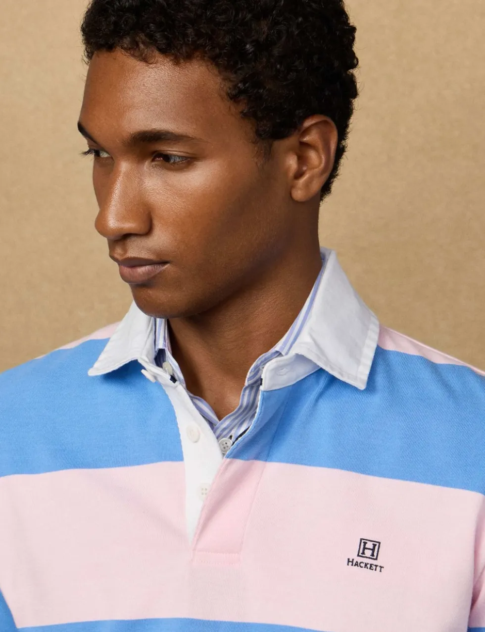 Pure Cotton Striped Long Sleeve Rugby Shirt