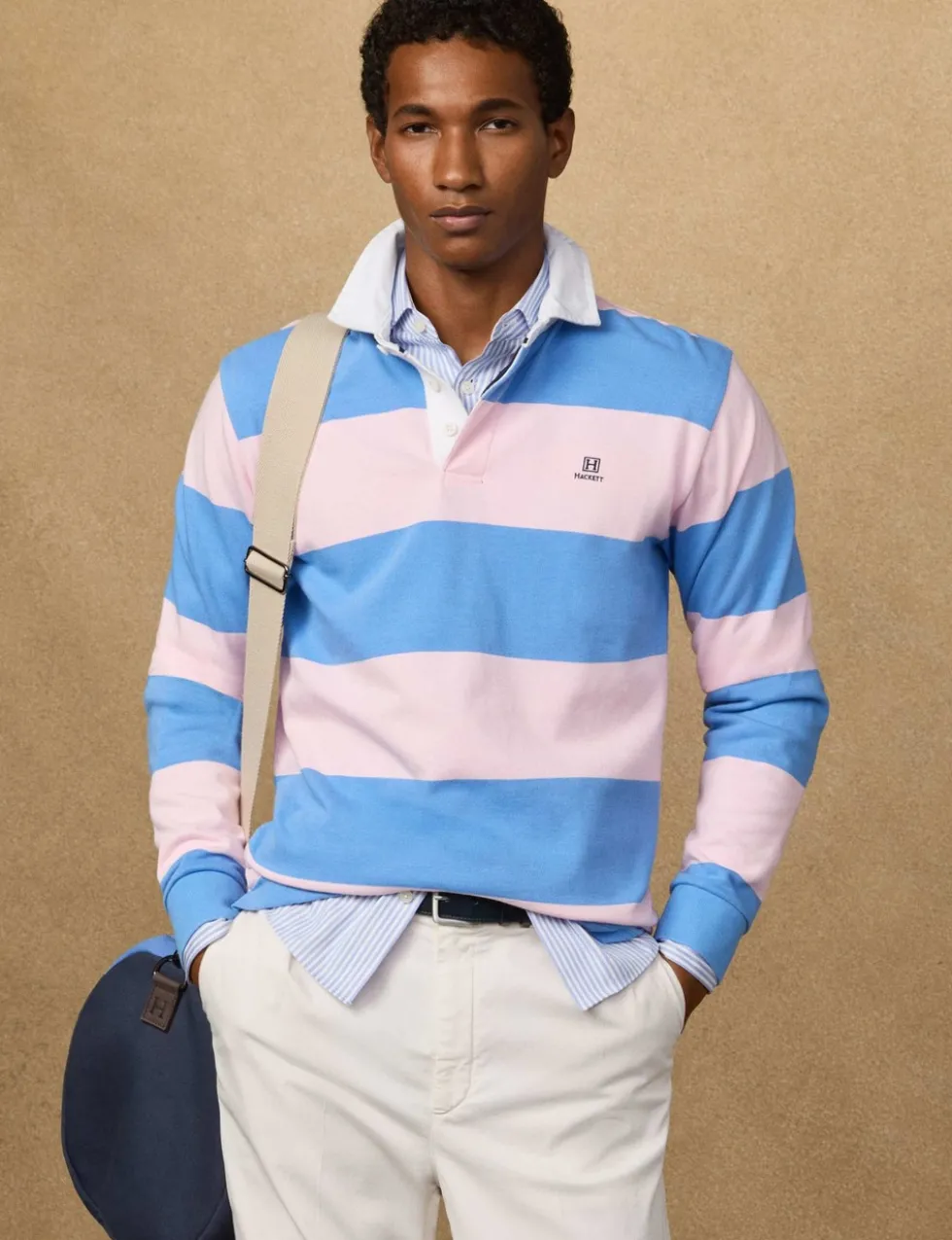 Pure Cotton Striped Long Sleeve Rugby Shirt