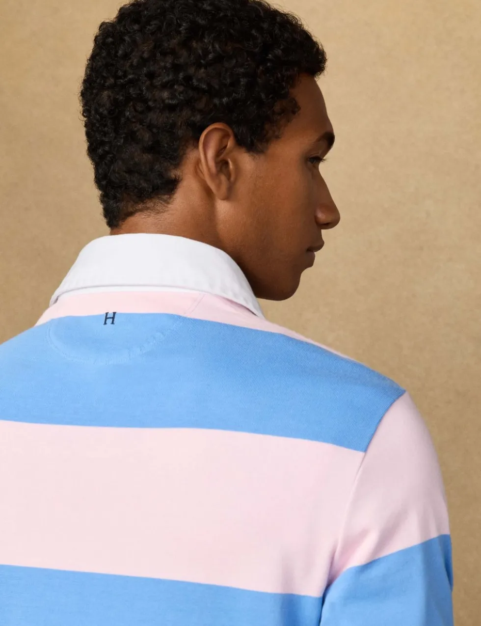 Pure Cotton Striped Long Sleeve Rugby Shirt