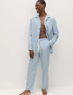 Pure Cotton Striped Loungewear Bottoms
