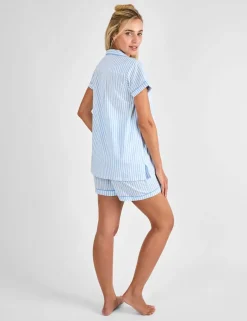 Pure Cotton Striped Maternity Shortie Set